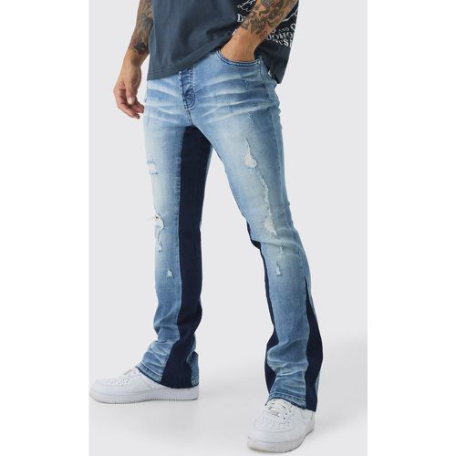 Jean flare skinny à soufflet - 28R - Boohooman - Modalova