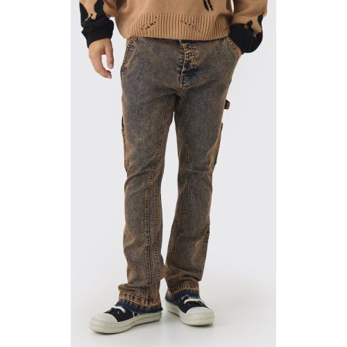 Jean flare charpentier stretch à soufflet - 30R - Boohooman - Modalova