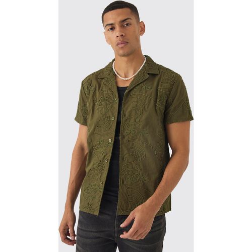 Chemise à manches courtes et broderie - S - Boohooman - Modalova