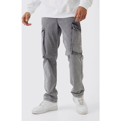 Pantalon cargo épais délavé - 28 - Boohooman - Modalova