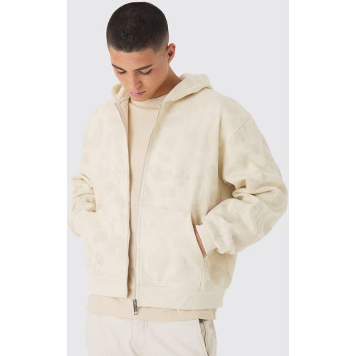 Sweat à capuche oversize zippé à imprimé cachemire - M - Boohooman - Modalova