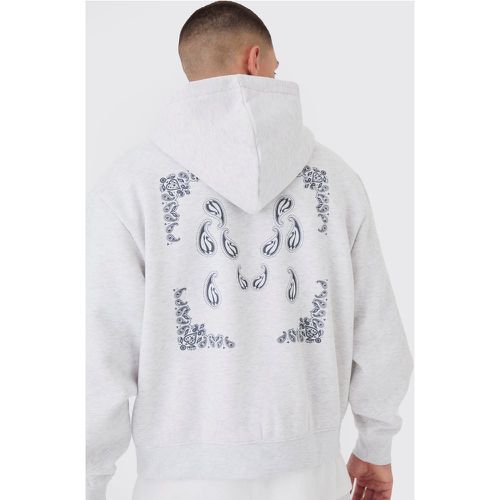 Sweat à capuche zippé à imprimé cachemire - S - Boohooman - Modalova