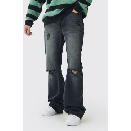 Tall - Jean flare déchiré - 38 - Boohooman - Modalova