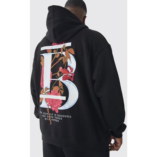 Grande taille - Sweat à capuche oversize fleuri - XXXL - Boohooman - Modalova