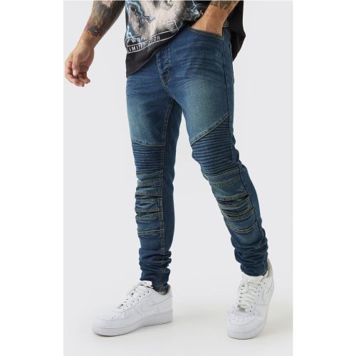 Jean motard skinny à empiècements - 28R - Boohooman - Modalova