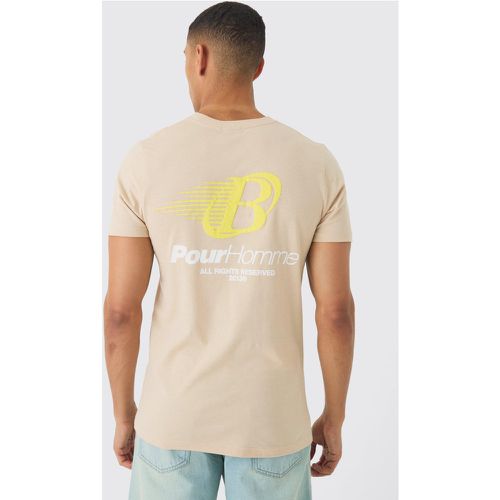 T-shirt moulant délavé imprimé - S - Boohooman - Modalova