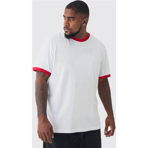 Grande taille - T-shirt à col contrastant - XXXXXL - Boohooman - Modalova