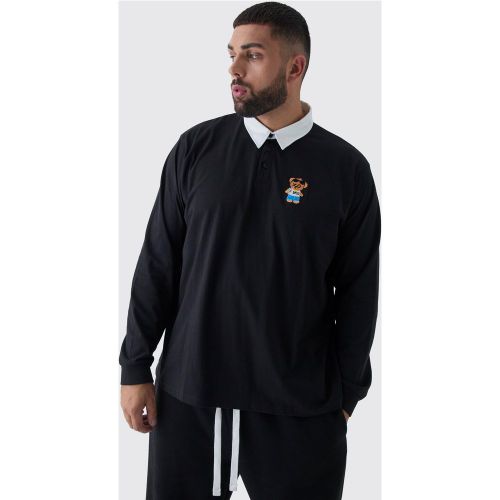 Grande taille - Polo de rugby à broderie homme - XXXL - Boohooman - Modalova
