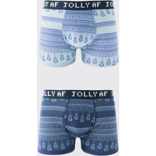 Lot de 2 boxers à imprimé boule de Noël - S - Boohooman - Modalova