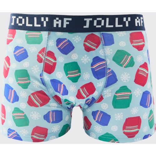 Boxer à imprimé pull de Noël - L - Boohooman - Modalova