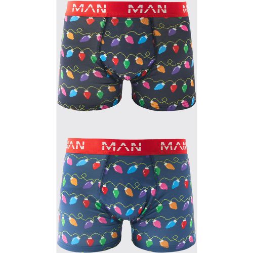 Lot de 2 boxers à imprimé Noël - S - Boohooman - Modalova