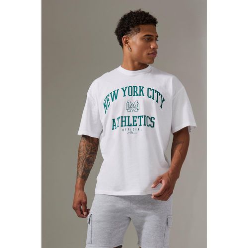 T-shirt de sport oversize à slogan New York - MAN Active - M - Boohooman - Modalova