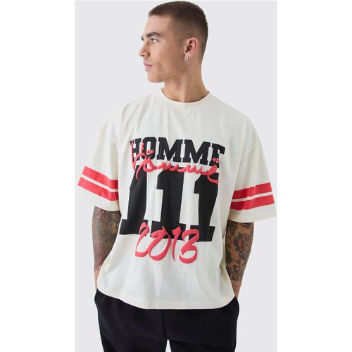 T-shirt oversize imprimé à manches bouffantes - L - Boohooman - Modalova