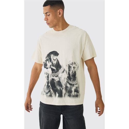 Washed Dog Graphic T-Shirt - S - Boohooman - Modalova