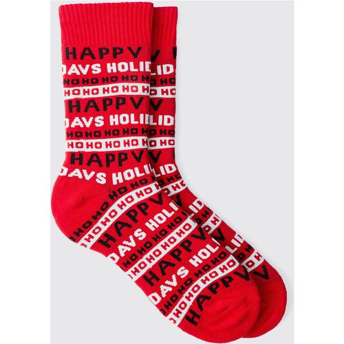 Chaussettes de Noël à slogan Happy Holidays - ONE SIZE - Boohooman - Modalova