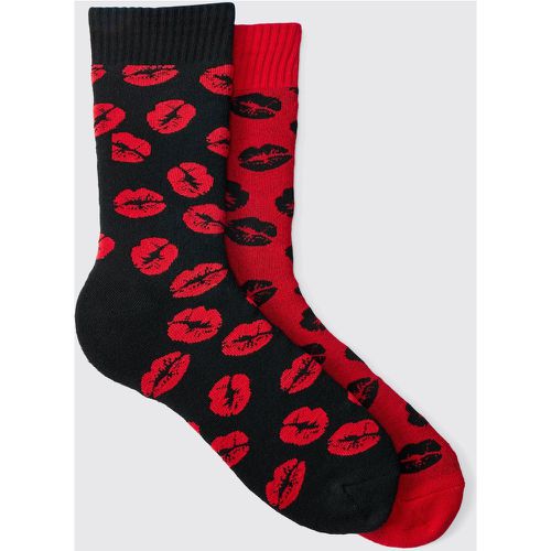 Lot de 2 paires de chaussettes à slogan Kiss me Santa - ONE SIZE - Boohooman - Modalova