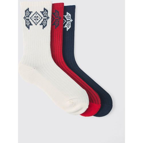 Lot de 3 paires de chaussettes - ONE SIZE - Boohooman - Modalova