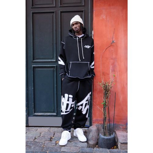 Survêtement oversize à imprimé graffiti - MAN - L - Boohooman - Modalova