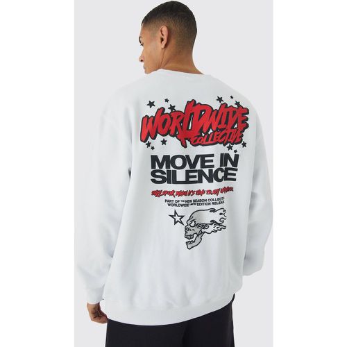 Sweat oversize à imprimé Worldwide homme - M - Boohooman - Modalova