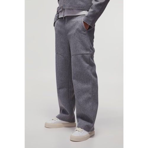 Pantalon large effet laine à taille fixe - 28 - Boohooman - Modalova