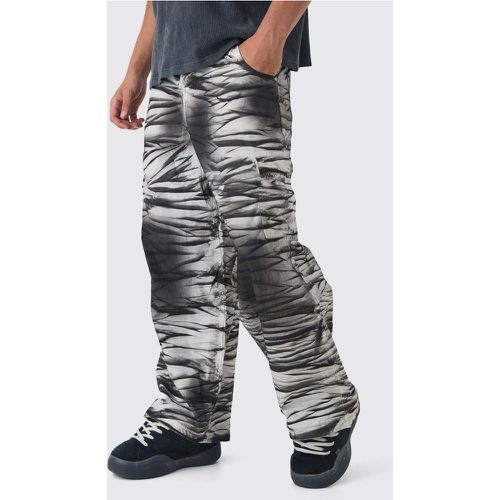 Pantalon cargo parachute en popeline - 28R - Boohooman - Modalova