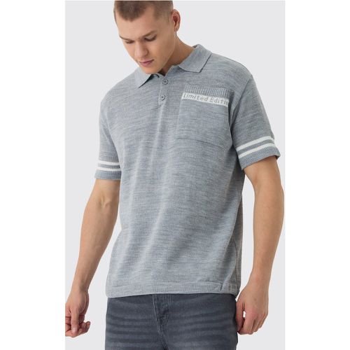 Polo oversize à col V en maille - Limited Edition - S - Boohooman - Modalova