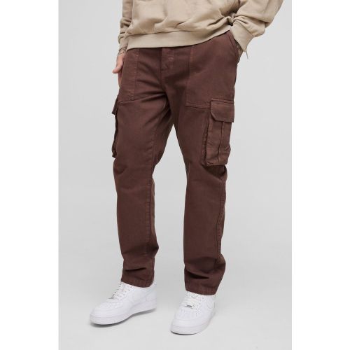 Tall - Pantalon cargo fuselé marron - 34 - Boohooman - Modalova