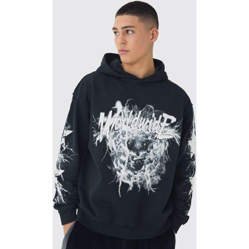 Sweat à capuche oversize à bords bruts - S - Boohooman - Modalova