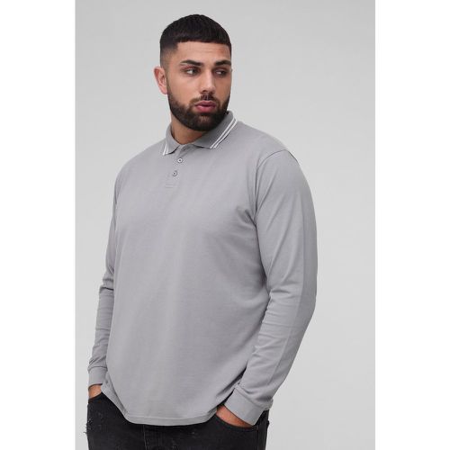 Grande taille - Polo cintré à manches longues - XXXL - Boohooman - Modalova