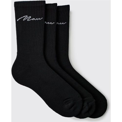 Lot de 3 paires de chaussettes à logo - MAN - ONE SIZE - Boohooman - Modalova