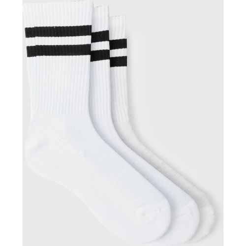 Lot de 3 paires de chaussettes rayées - ONE SIZE - Boohooman - Modalova