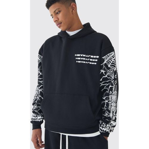 Tall - Sweat à capuche oversize imprimé à manches oversize - S - Boohooman - Modalova