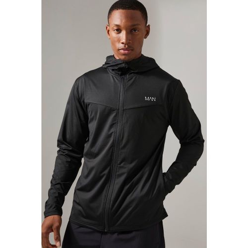 Sweat à capuche cintré zippé en polaire - MAN Active homme - S - Boohooman - Modalova