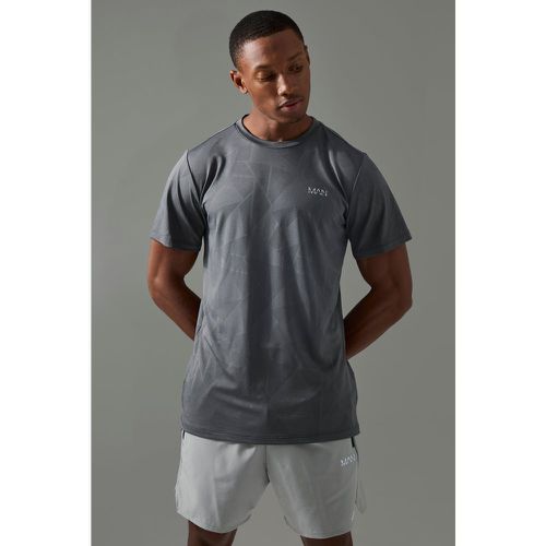 T-shirt de sport à motif géométrique - MAN Active homme - S - Boohooman - Modalova