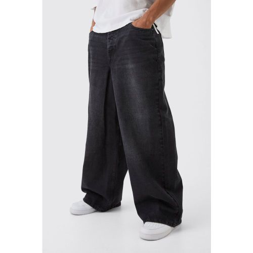 Jean parachute rigide délavé - 34S - Boohooman - Modalova