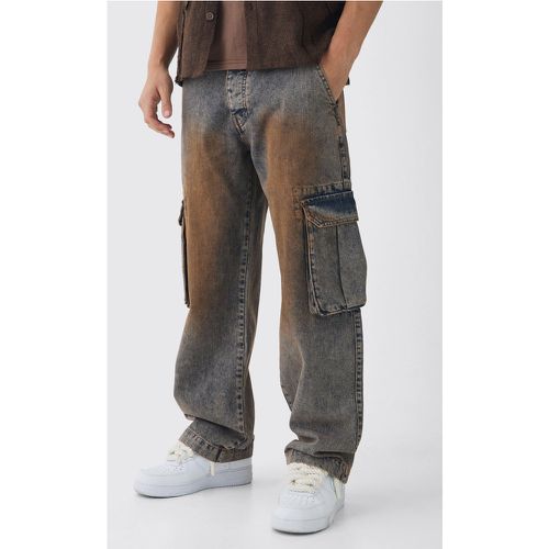 Jean cargo large surteint - 28R - Boohooman - Modalova