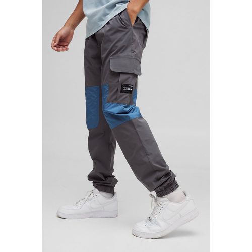 Pantalon cargo slim à taille élastiquée - S - Boohooman - Modalova