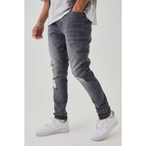 Jean skinny à taches de peinture - 28R - Boohooman - Modalova