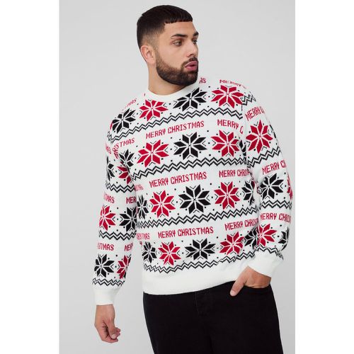 Grande taille - Pull de Noël à slogan Merry Christmas - XXXL - Boohooman - Modalova