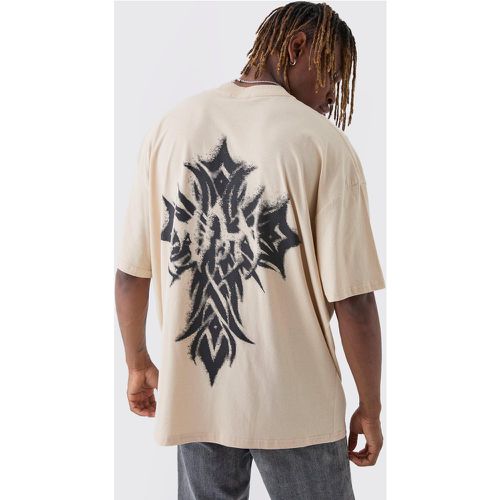 Tall - T-shirt oversize à col montant et imprimé Worldwide - S - Boohooman - Modalova