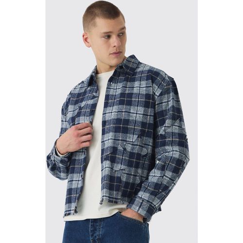 Chemise oversize à carreaux et écusson croix - S - Boohooman - Modalova