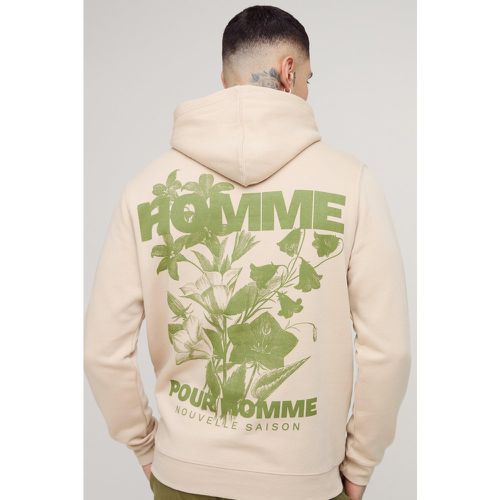 Tall - Sweat à capuche droit fleuri - S - Boohooman - Modalova