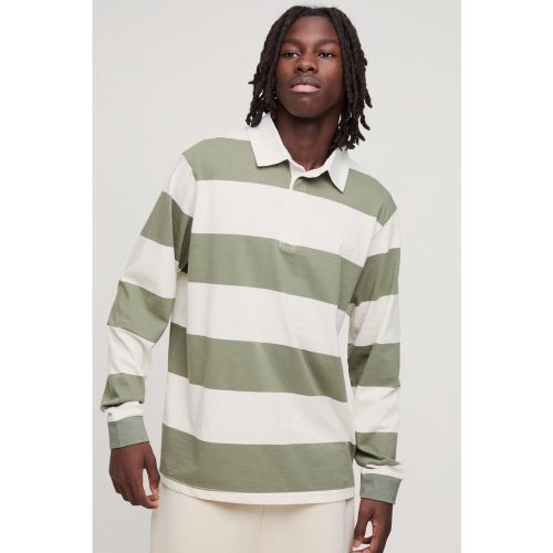 Polo de rugby rayé à écusson BM homme - M - Boohooman - Modalova
