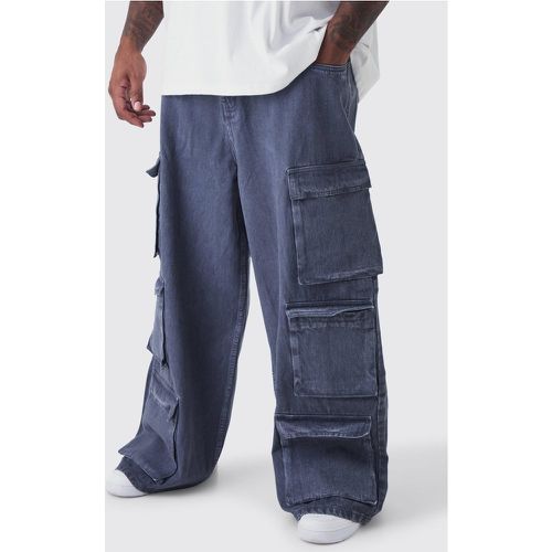 Grande taille - Jean cargo baggy délavé à poches multiples homme - 38 - Boohooman - Modalova