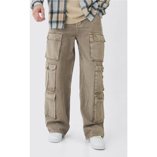 Tall - Jean cargo baggy délavé à poches multiples homme - 30 - Boohooman - Modalova