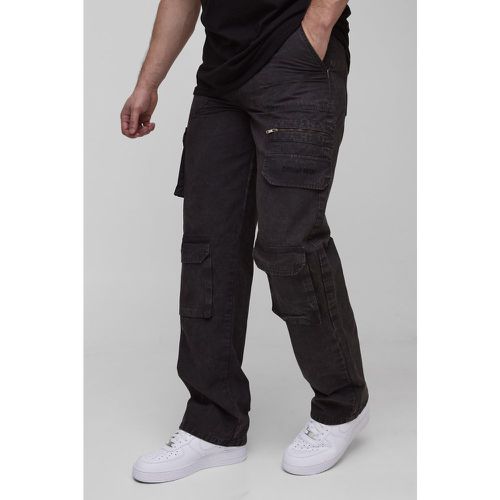 Tall - Pantalon cargo large délavé à broderie - 30 - Boohooman - Modalova