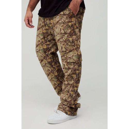 Grande taille - Pantalon cargo délavé à imprimé camouflage - 38 - Boohooman - Modalova