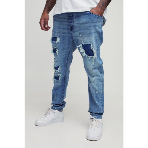 Grande taille - Jean skinny délavé - 38 - Boohooman - Modalova