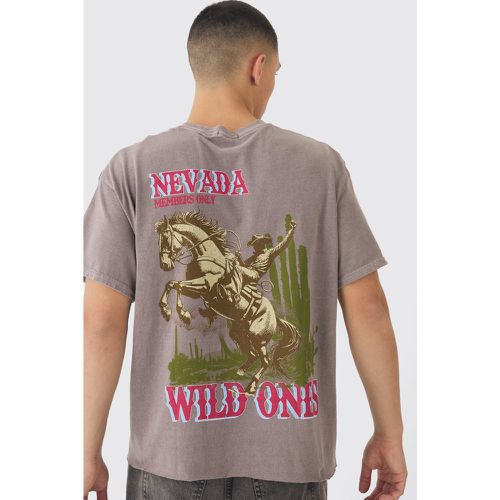 T-shirt oversize délavé à imprimé Wild Ones - S - Boohooman - Modalova