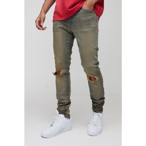 Jean skinny déchiré teinté - 28R - Boohooman - Modalova